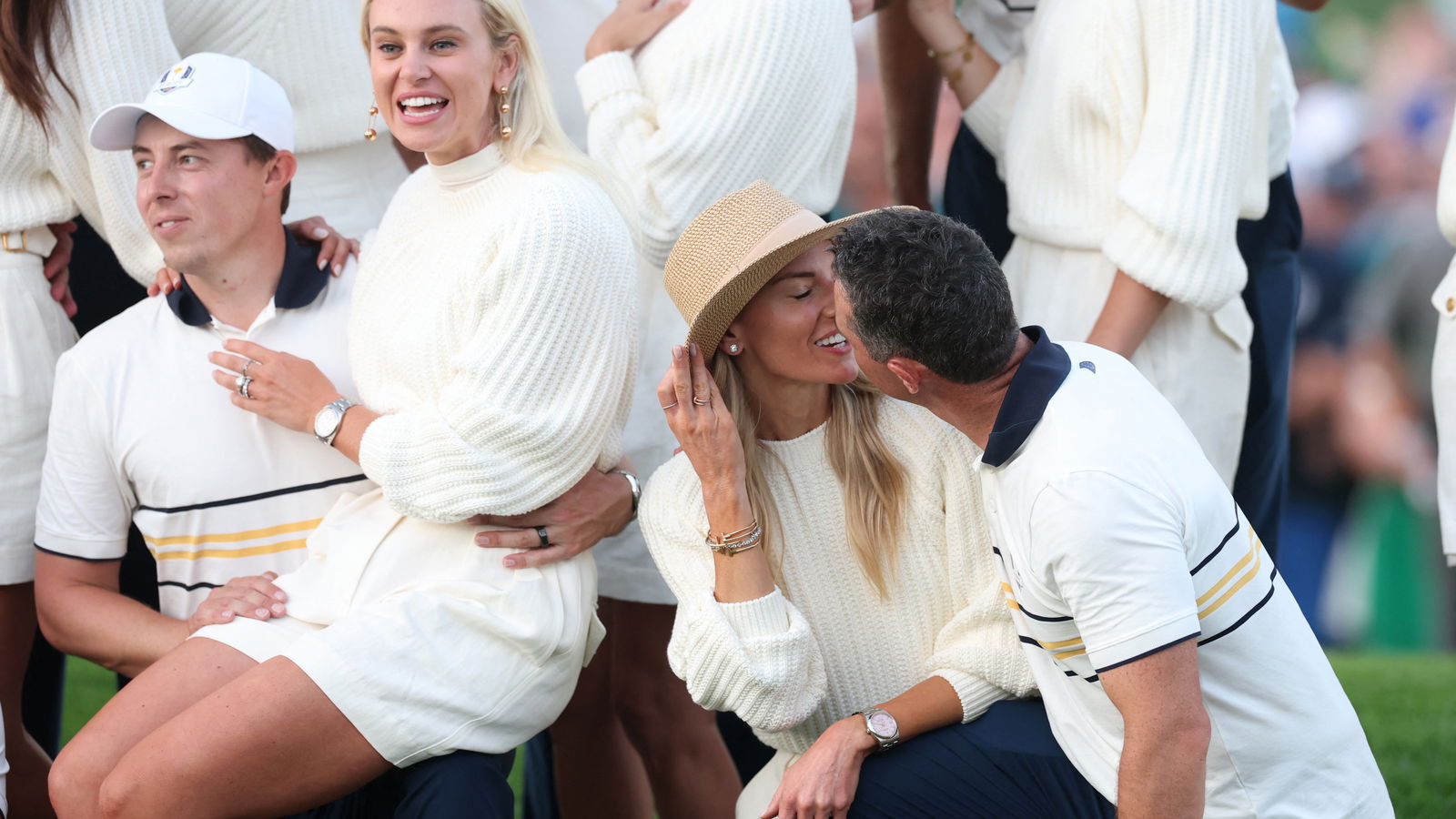 Rory McIlroy with his wife Erica at the 2025 Ryder Cup