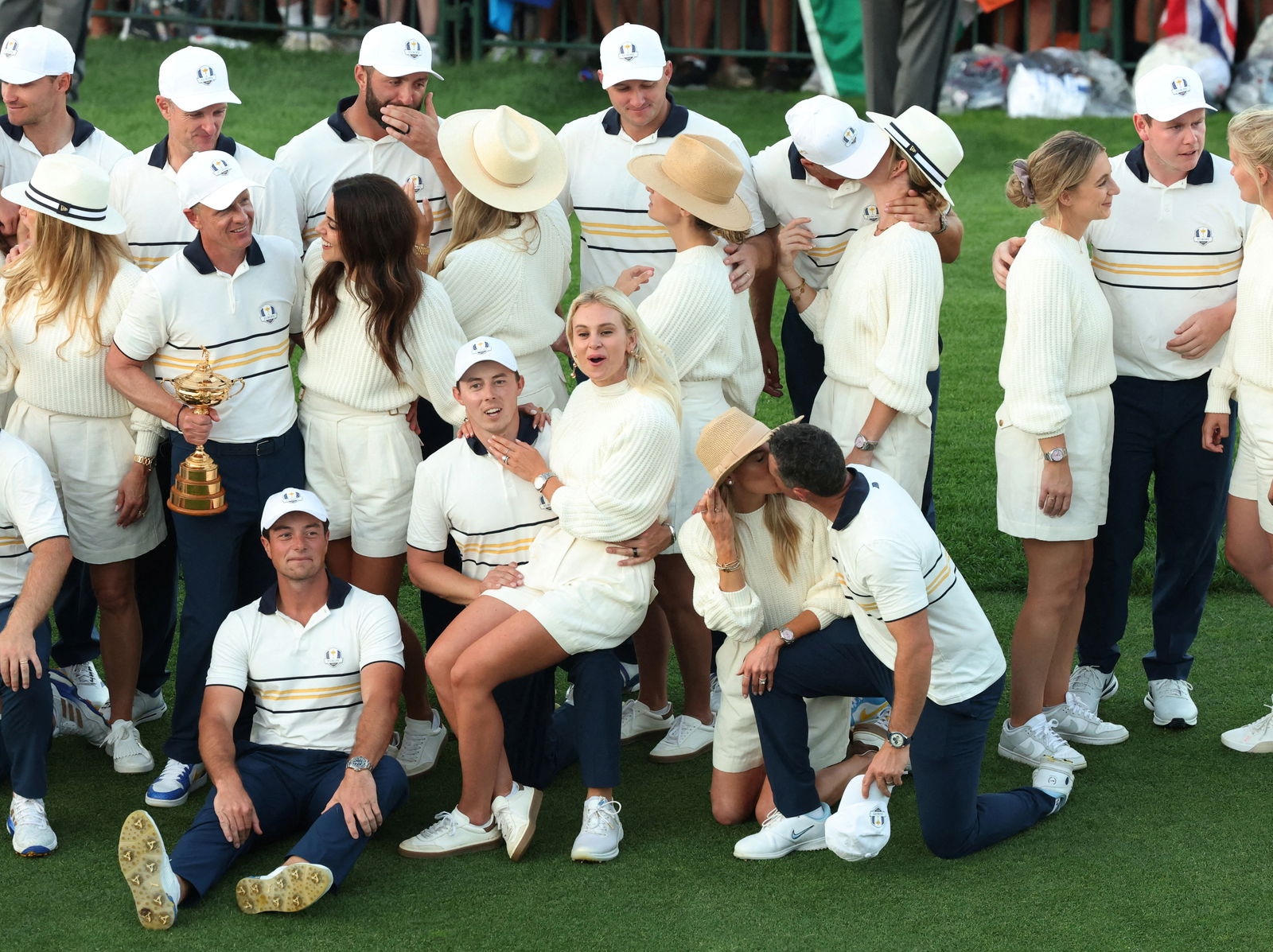 Fitzpatrick with wife Katherine and Team Europe