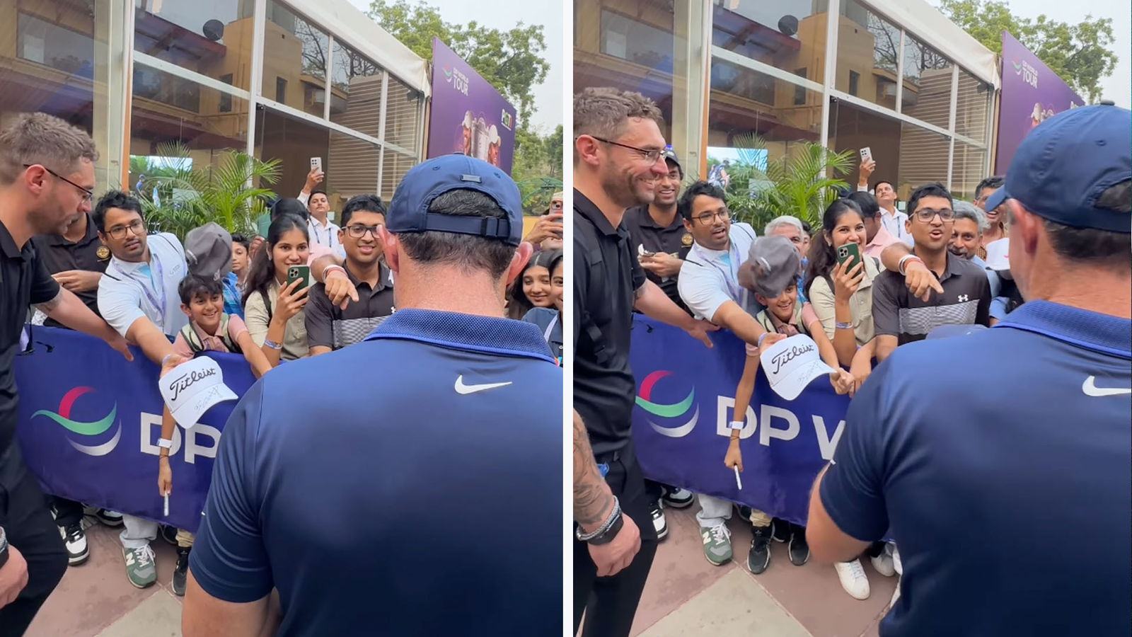 A young fan tries to bribe McIlroy for an autograph