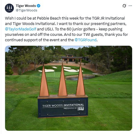 Woods has taken to social media