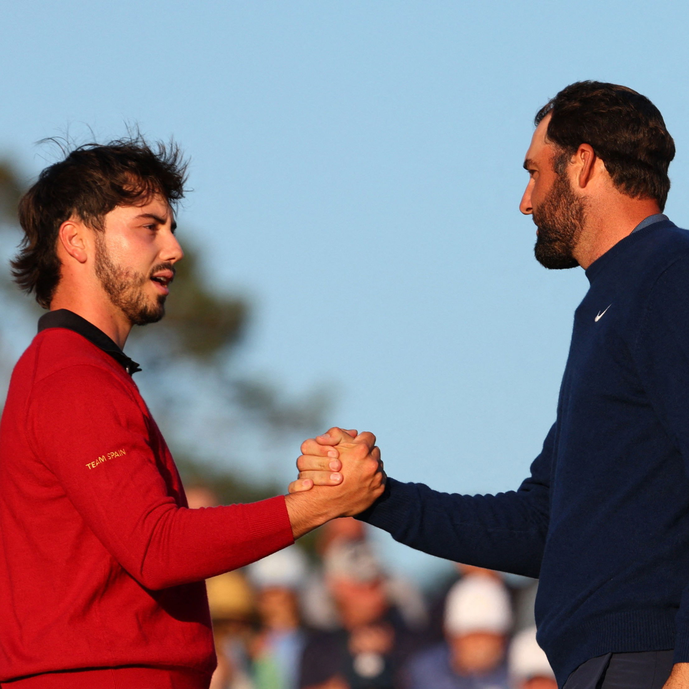 Josele Ballester and Scottie Scheffler at the 2025 Masters