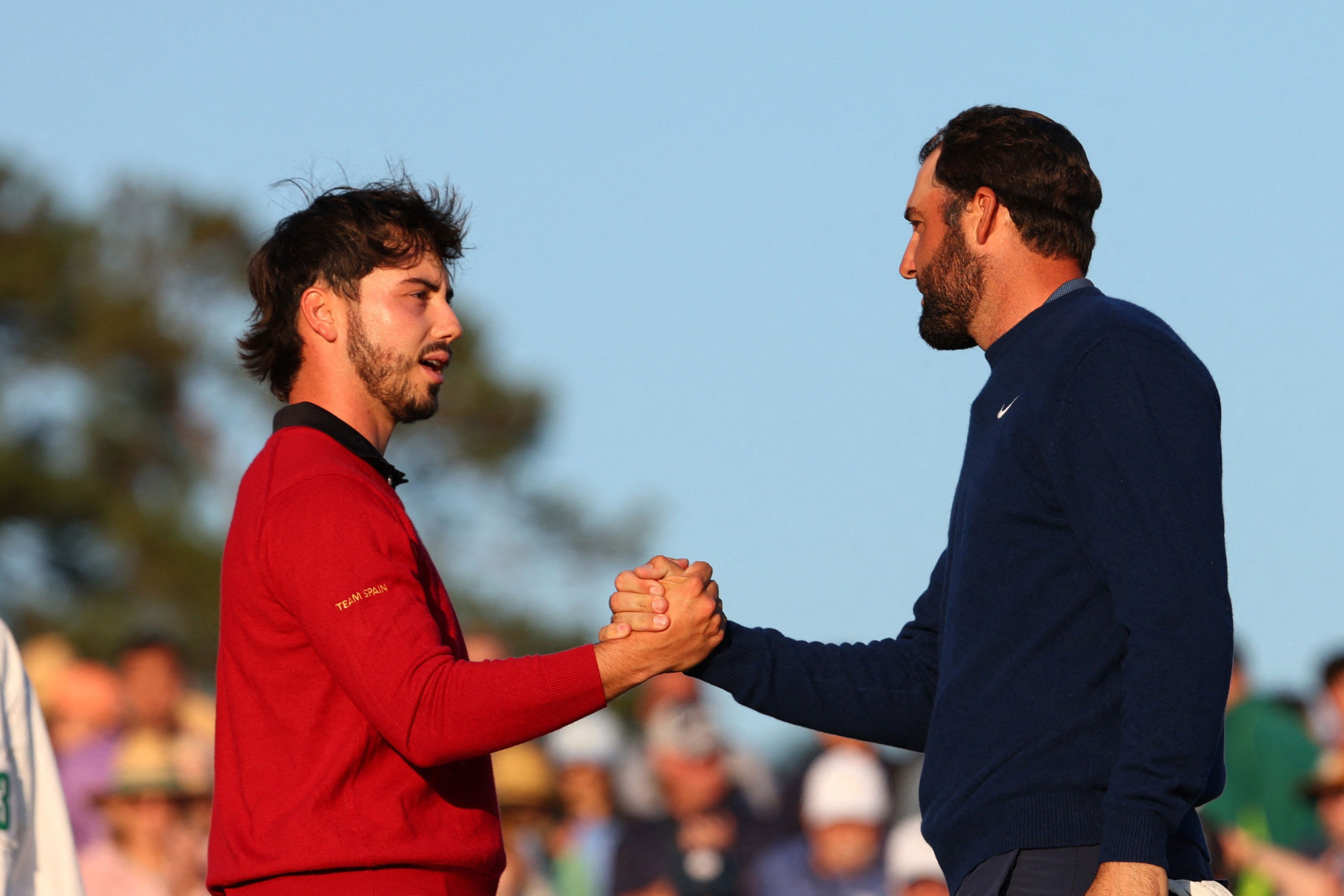 Josele Ballester and Scottie Scheffler at the 2025 Masters