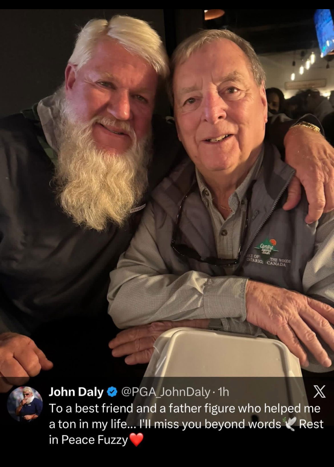 John Daly has paid tribute to Fuzzy Zoeller