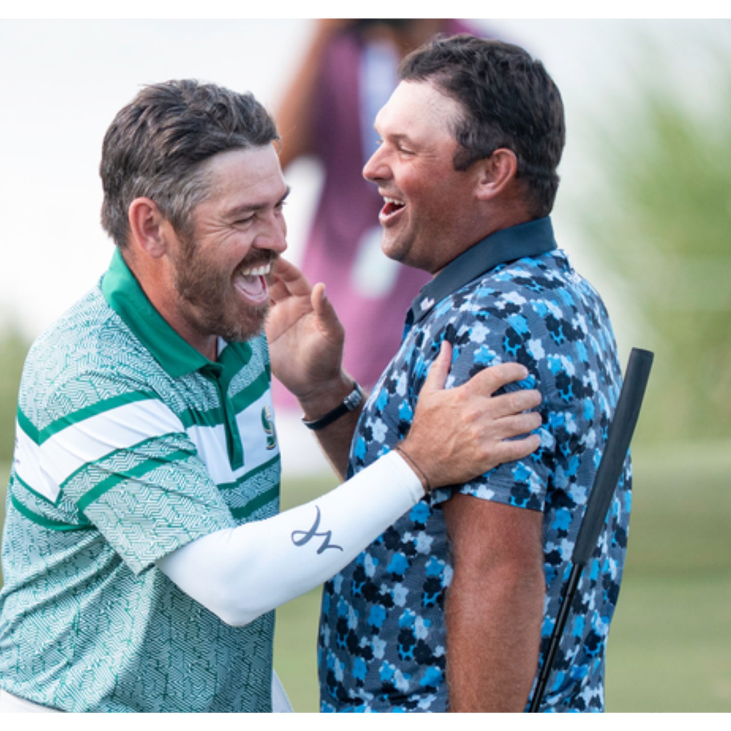 Patrick Reed laughs with Louis Oosthuizen [LIV Golf] 