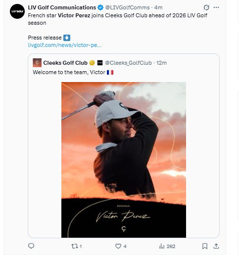 Perez is officially a LIV Golf player