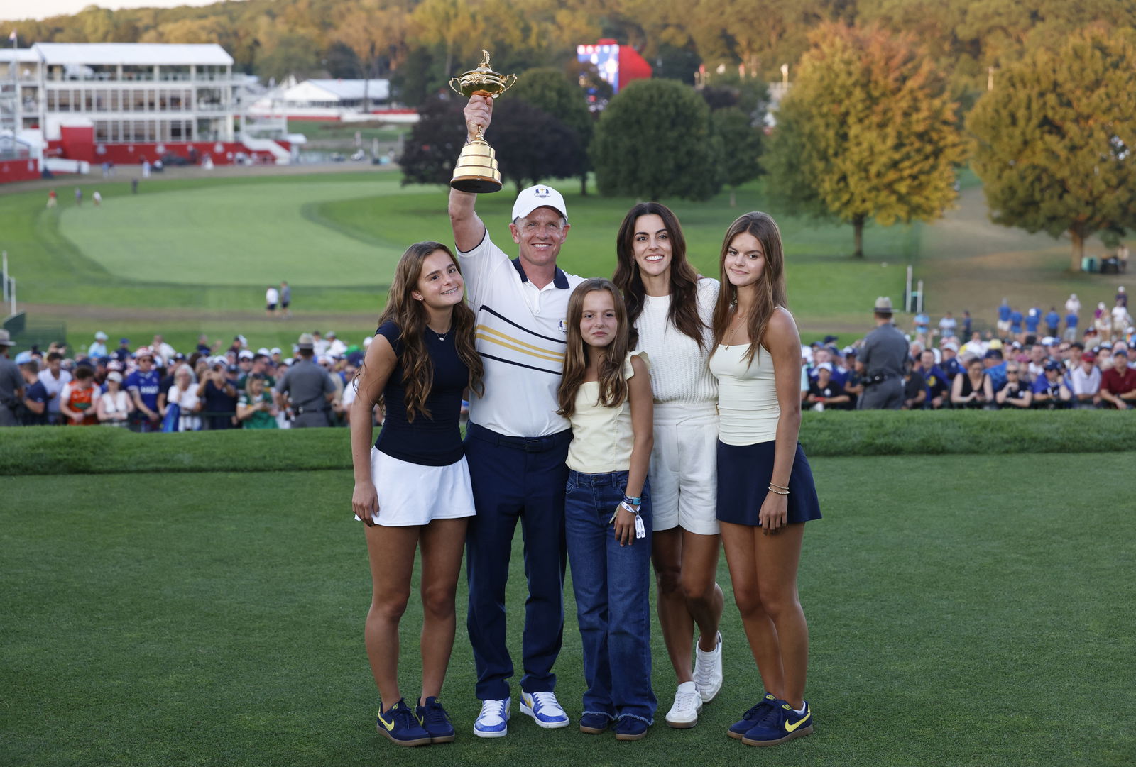 Donald celebrates with his family at Bethpage