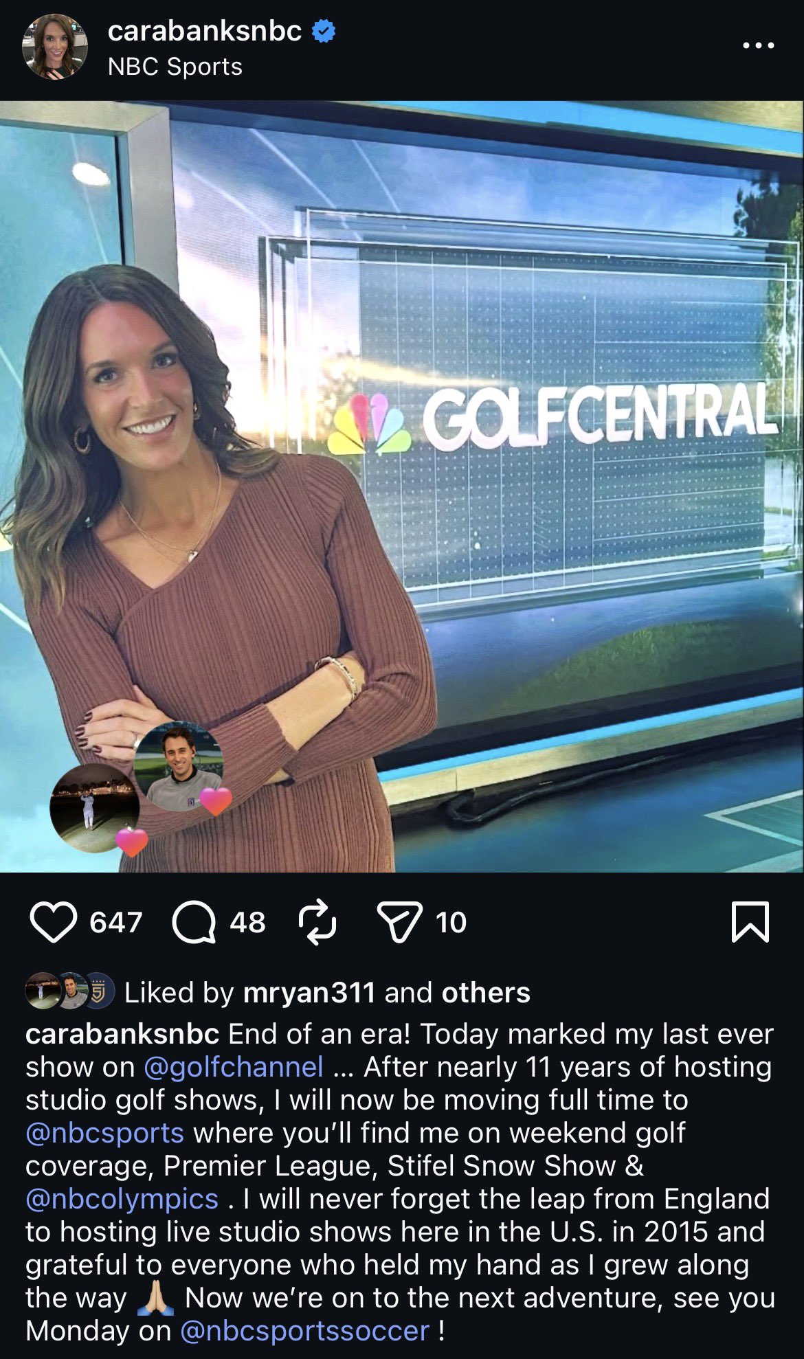 Cara Banks updates fans on her latest news (Instagram)