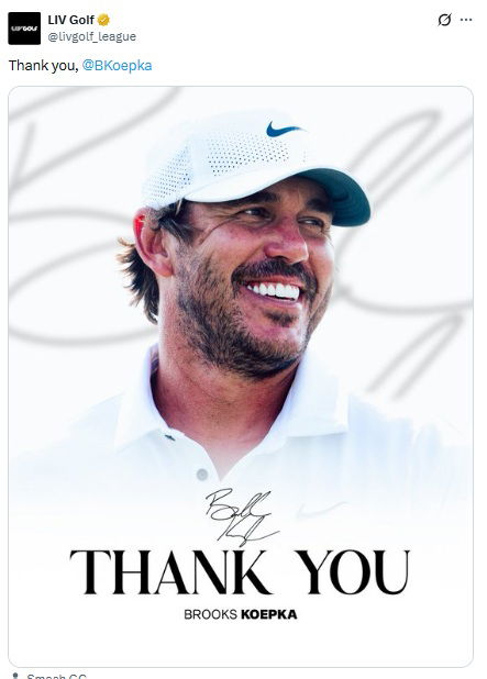 Koepka has left LIV Golf