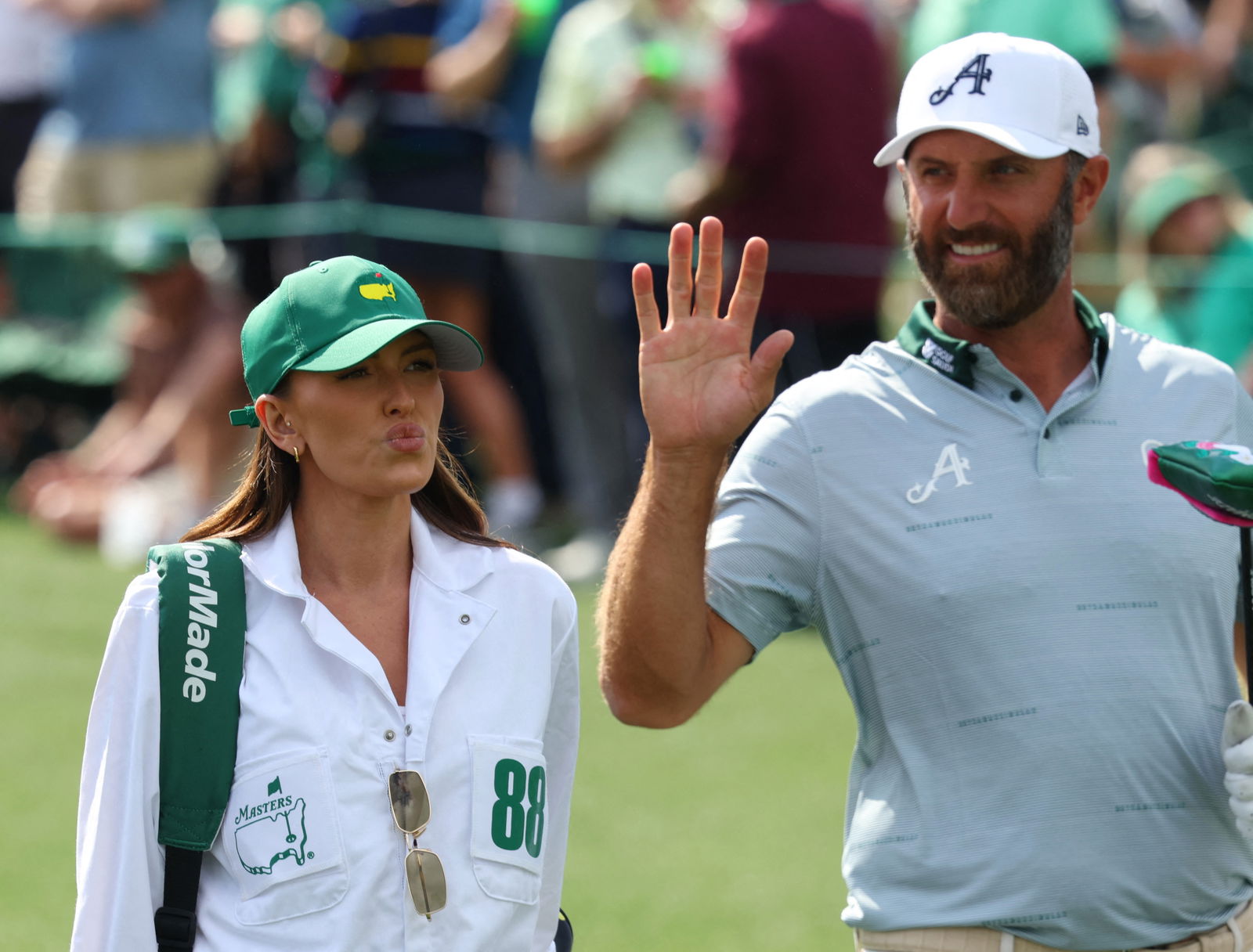Dustin Johnson and his wife Paulina