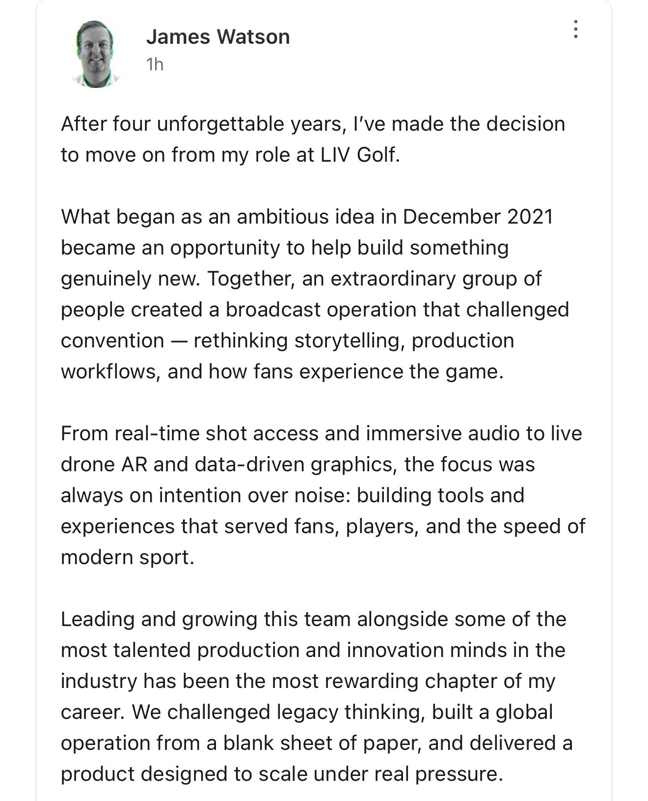 James Watson's statement