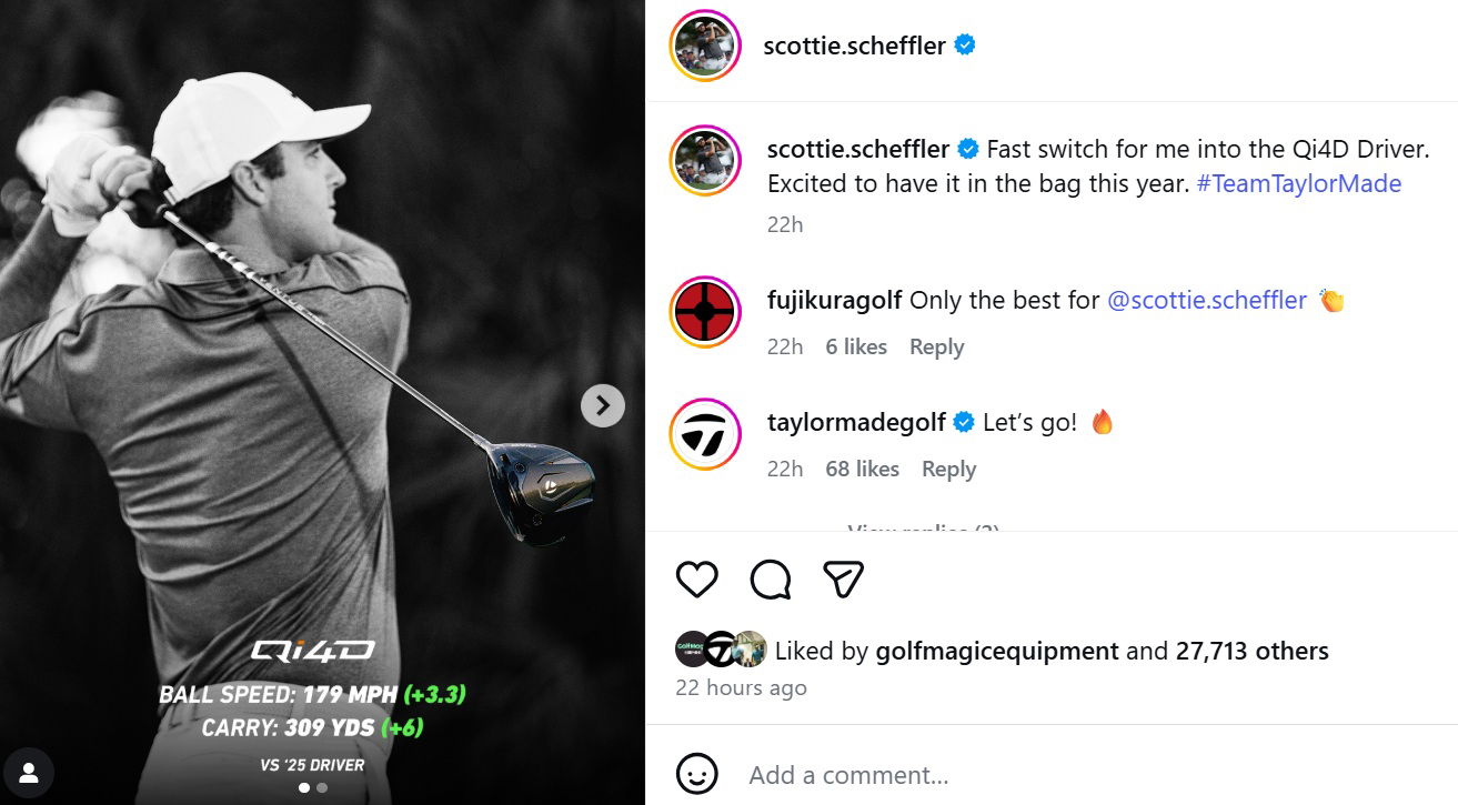 Scheffler's Qi4D stats entering 2026