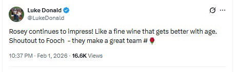 Luke Donald reacts to Justin Rose's latest win