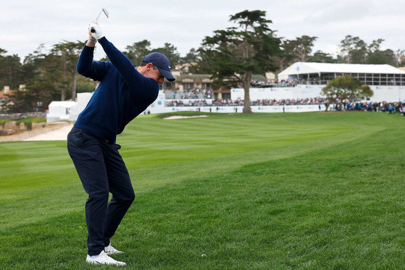 Rory McIlroy in play during the third round of the AT&T Pebble Beach Pro-Am