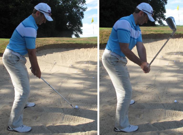 Struggling with greenside bunker shots? Practice with your 8-iron...