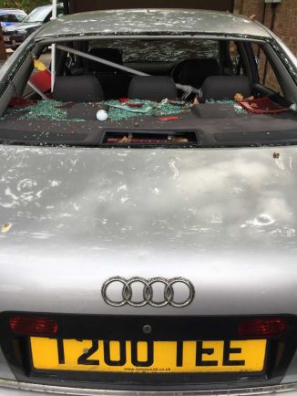 Audi pelted by golf balls to raise money for charity