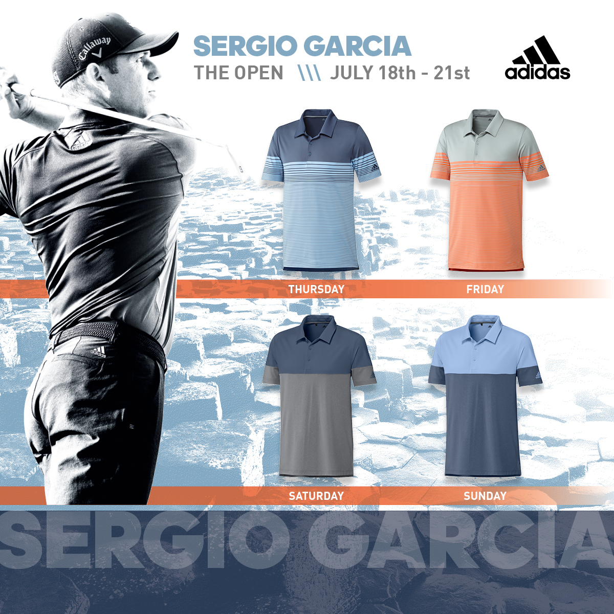 adidas Golf reveals Dustin, Sergio and Xander scripting for The Open