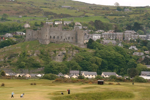 Spectacular backdrop of Harlech Castle to Royal St David's golf course