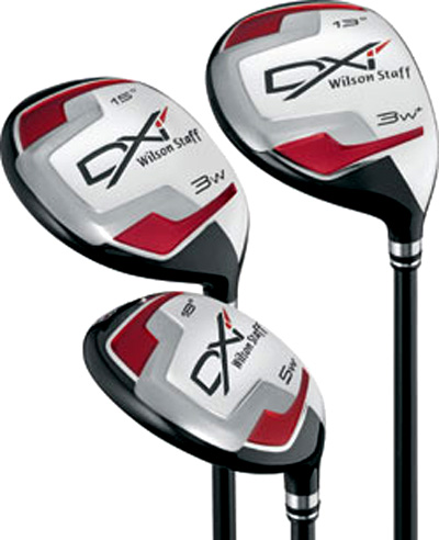 Wilson Staff DXi fairway metals (top) and DXi hybrid