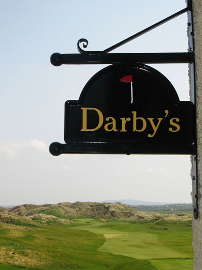 The Derby Bar at the Lodge with the magnificent 1st hole stretching into the distance