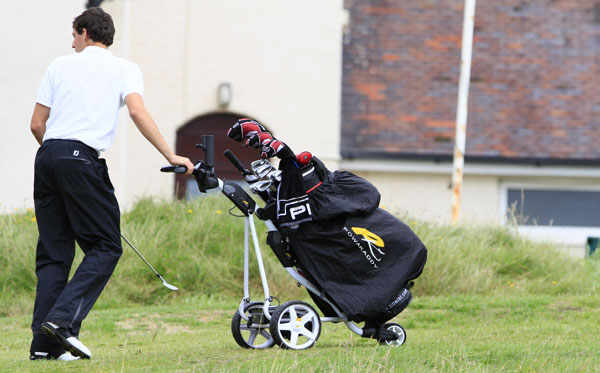 Using a PowaKaddy or similar electric trolley can help take the strain