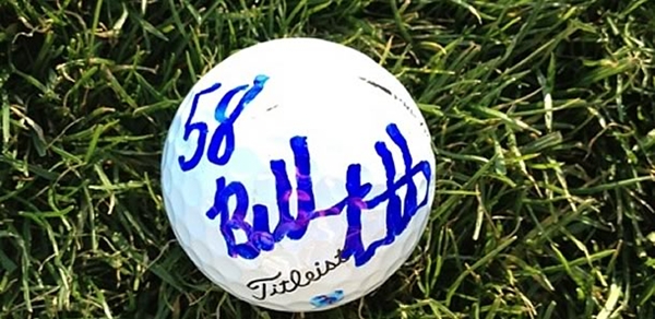 The ball Watson signed after his 58.