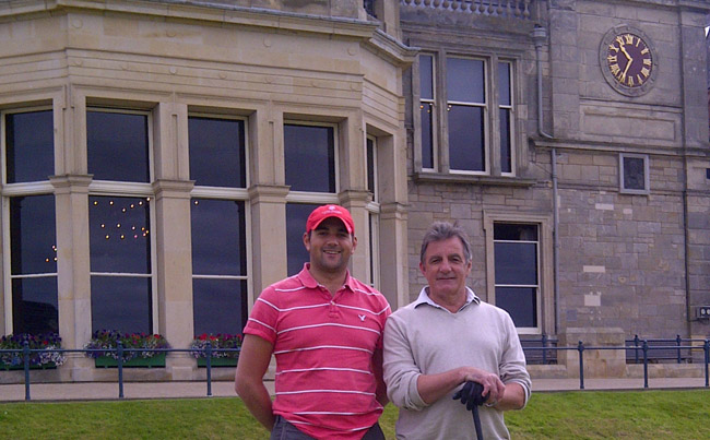 Tom and Dad on the first tee