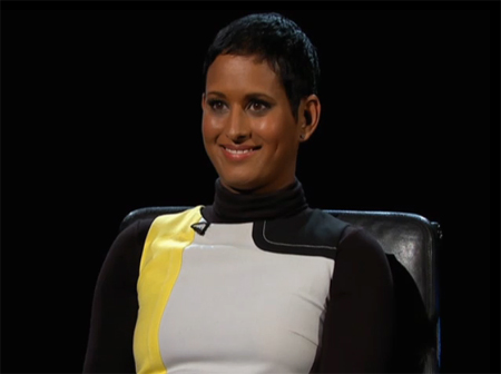 In the hotseat: BBC newsreader Naga Munchetty shows off her golf knowledge