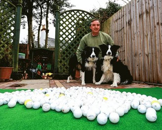 Mr Davies with border collies Billy and Joe (Picture: Liam McAvoy - Leatherhead Advertiser)