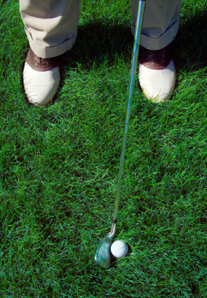 For more consistent chips keep the heel of the club slightly raised off the ground