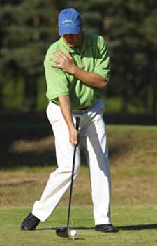 Practice swinging with your right hand only