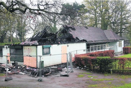 The old clubhouse after the attack