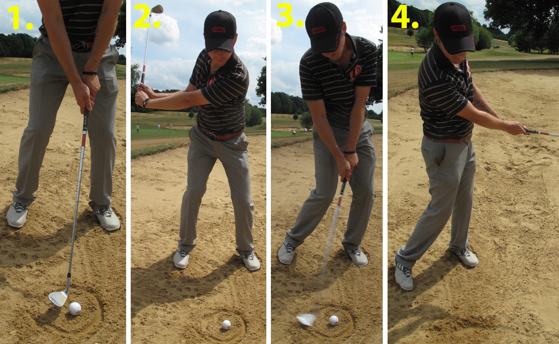 Drawing a circle in the bunker is a simple drill for practice that will help you make contact with the sand before the ball