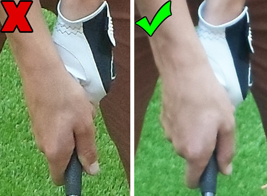 Fig.3 - Hold your left hand loosely and turn your hands over at impact (click to enlarge) 