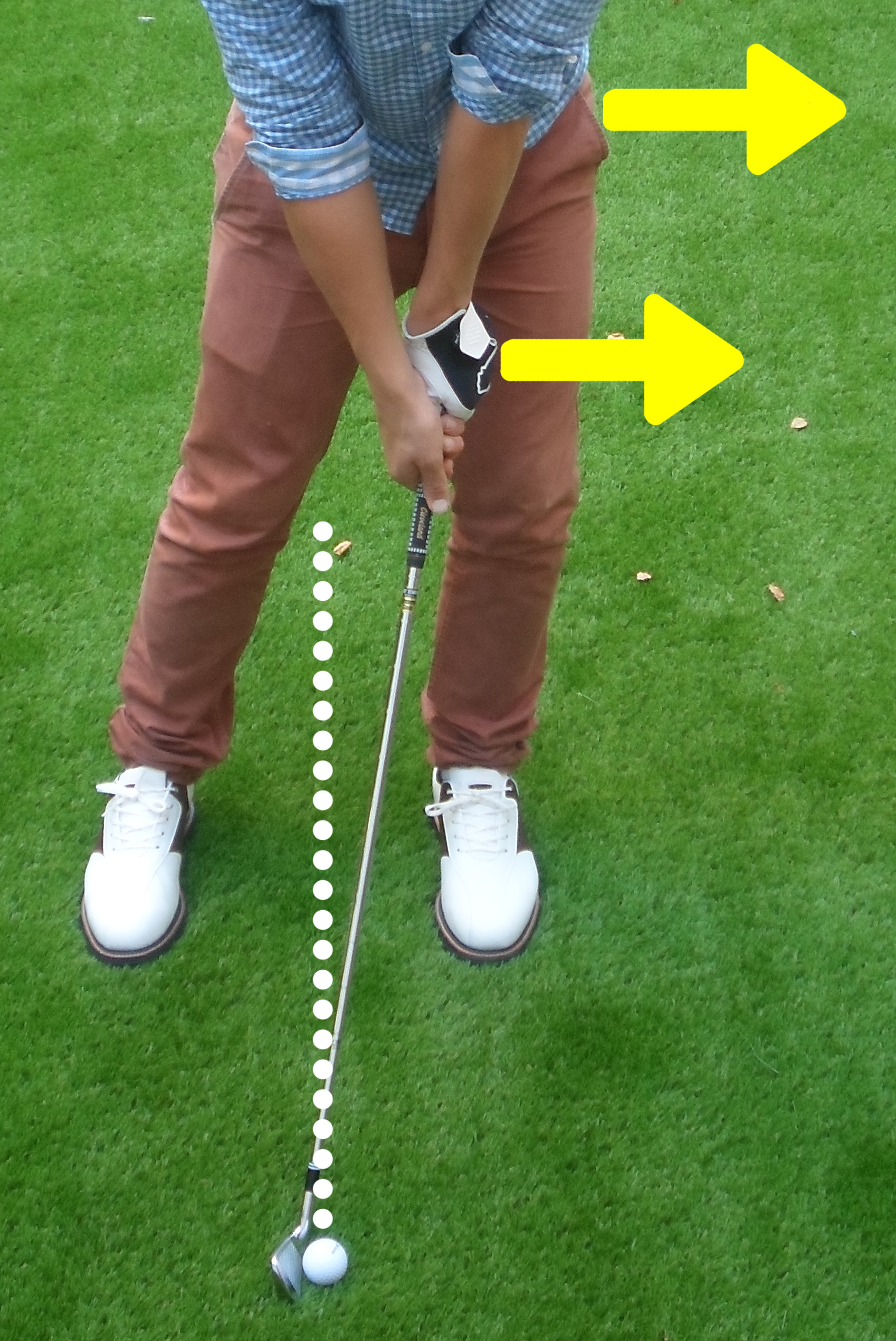 Fig.2 - Ball needs to be either middle or back of stance while your hips and hands are all forward (click to enlarge)