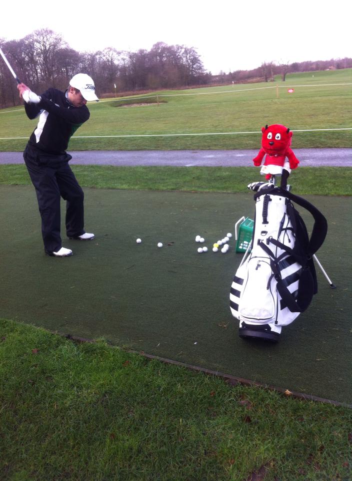 Andy warms up on range 
