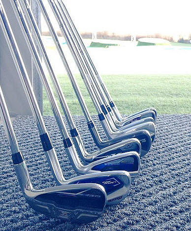 The irons wait patiently on the range