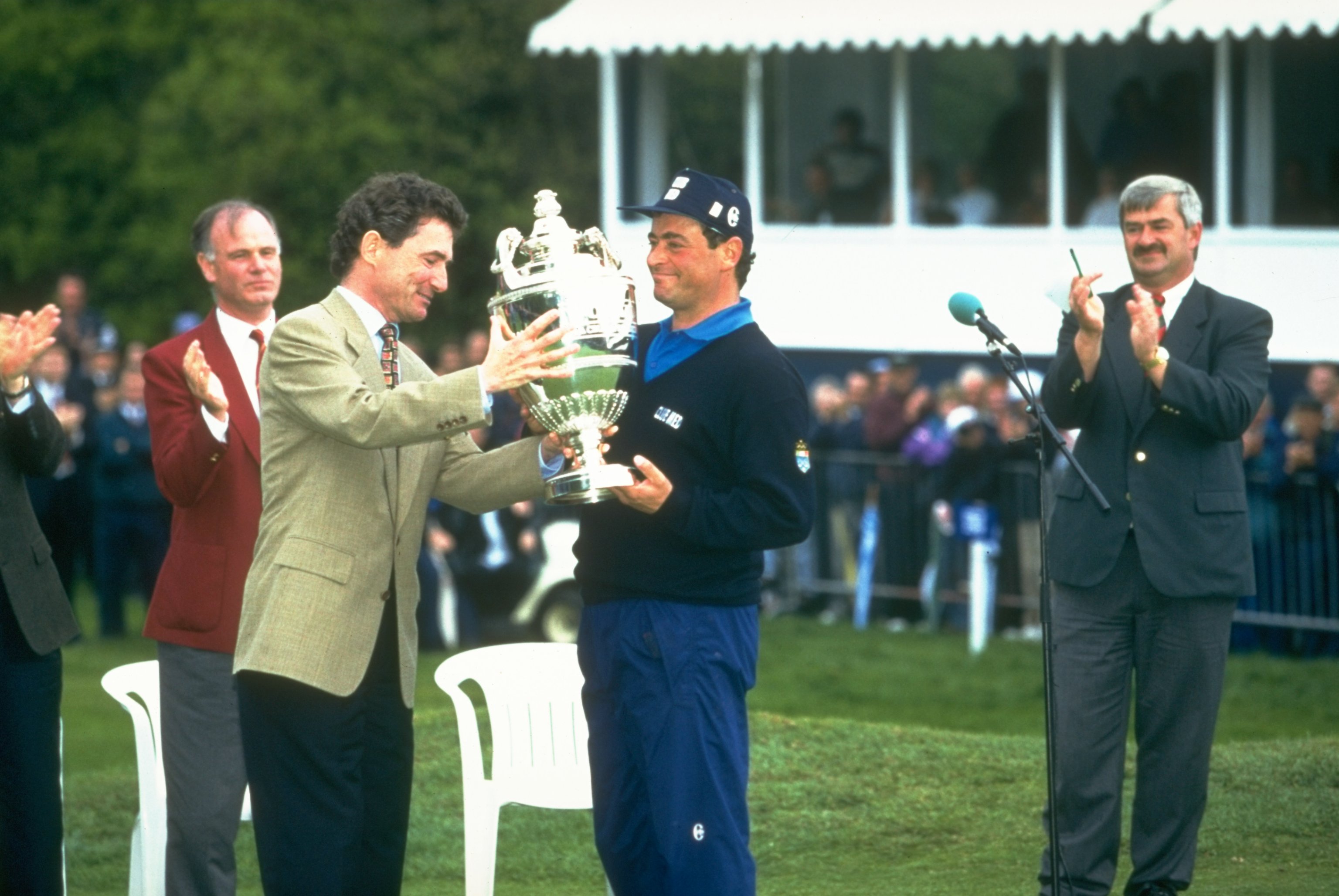 Rocca managed to fend off Faldo in full flow (Photo: Getty Images)