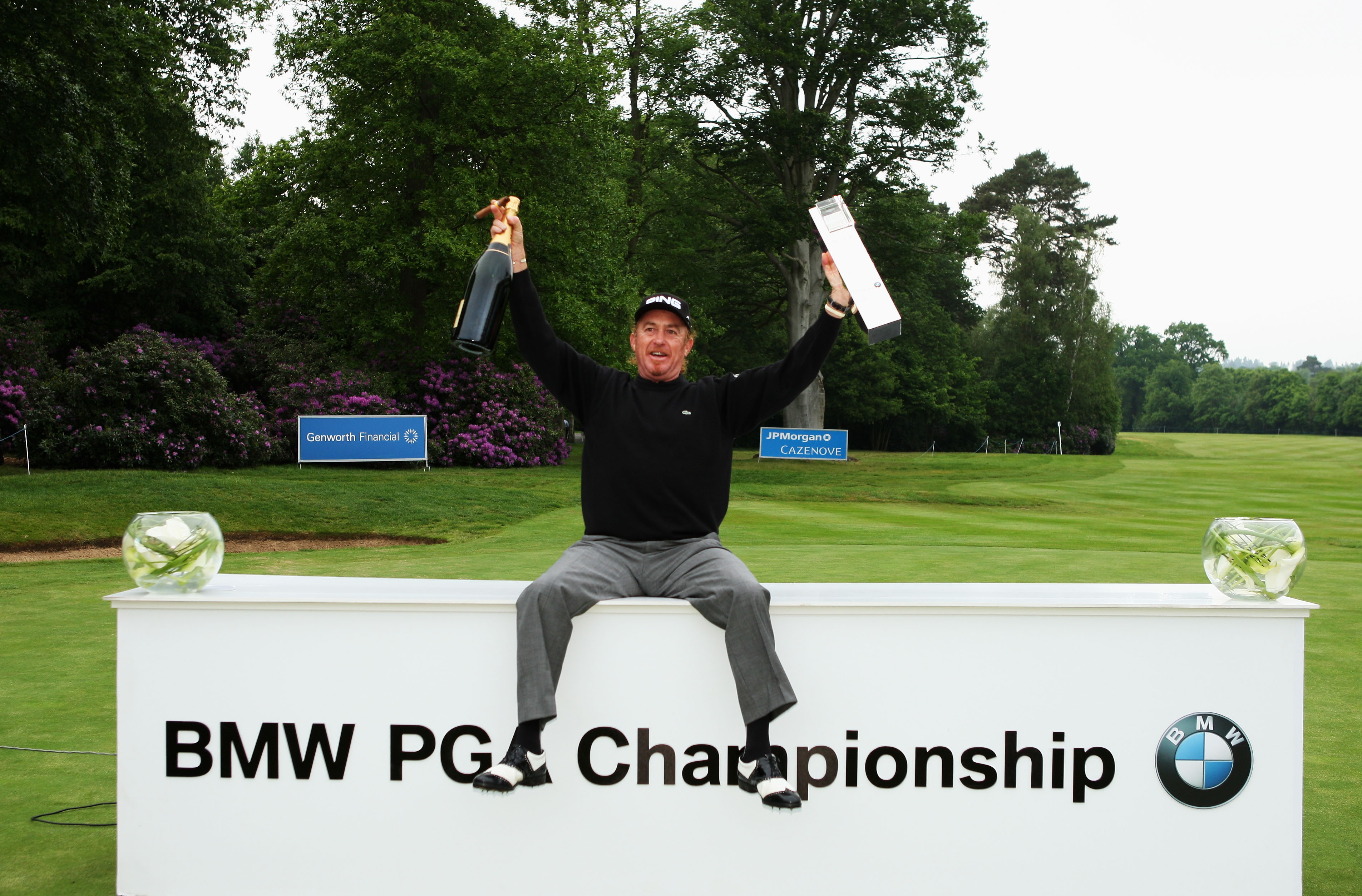 Jimenez aced the 203-yard, par-three fifth hole, hitting a for iron (Photo: Getty Images)