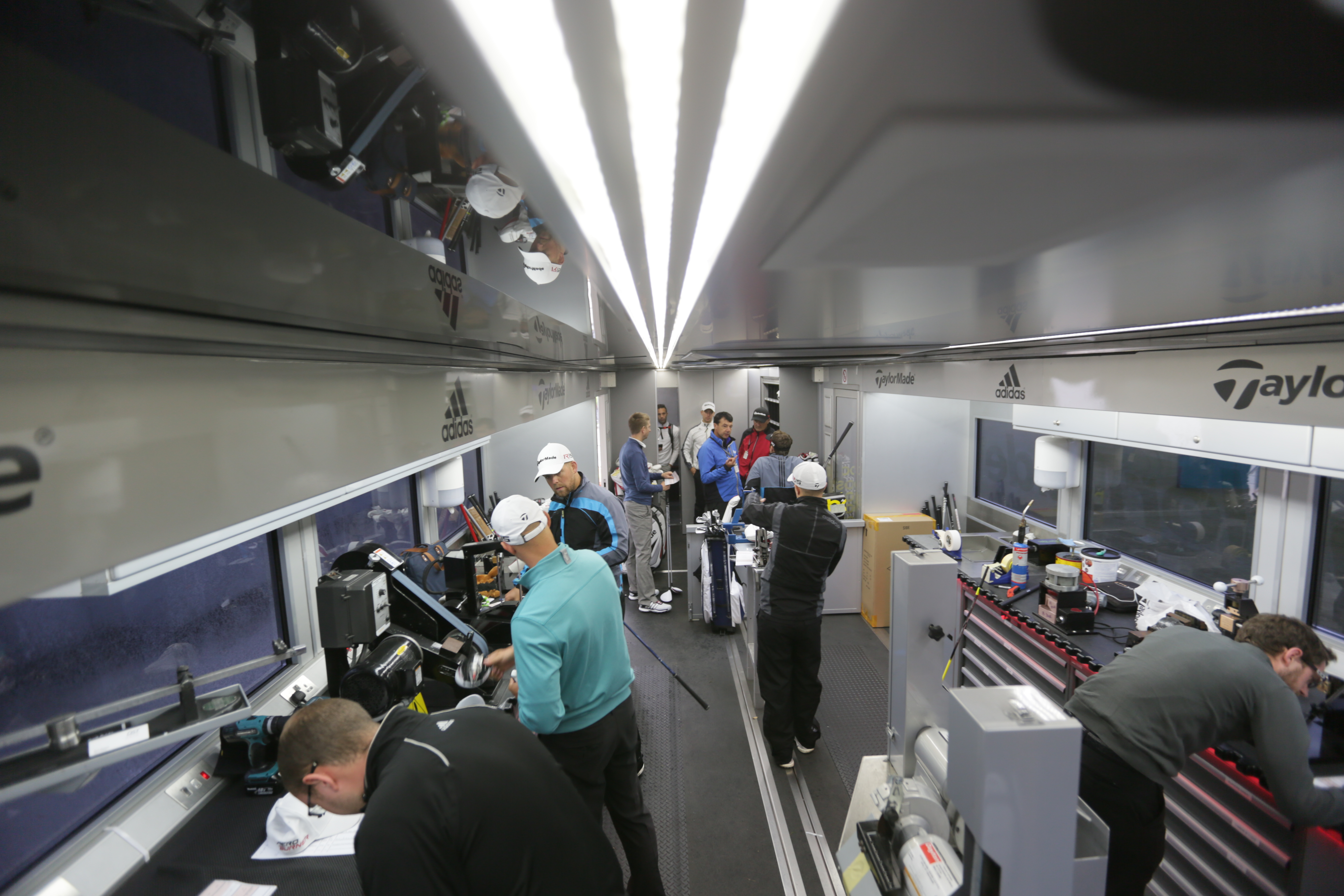 The cramped truck is a hive of activity (Photo: TaylorMade)