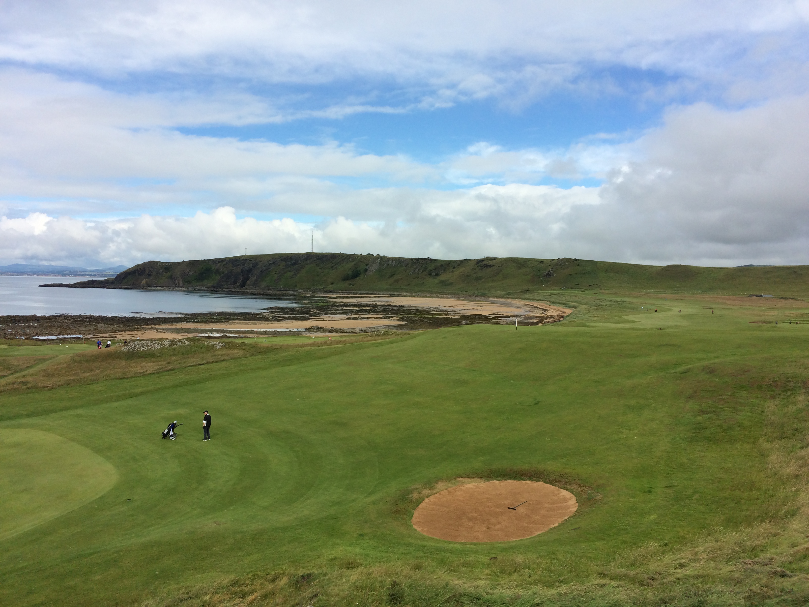 Elie's 10th hole features a blind drive over the brow of a hill