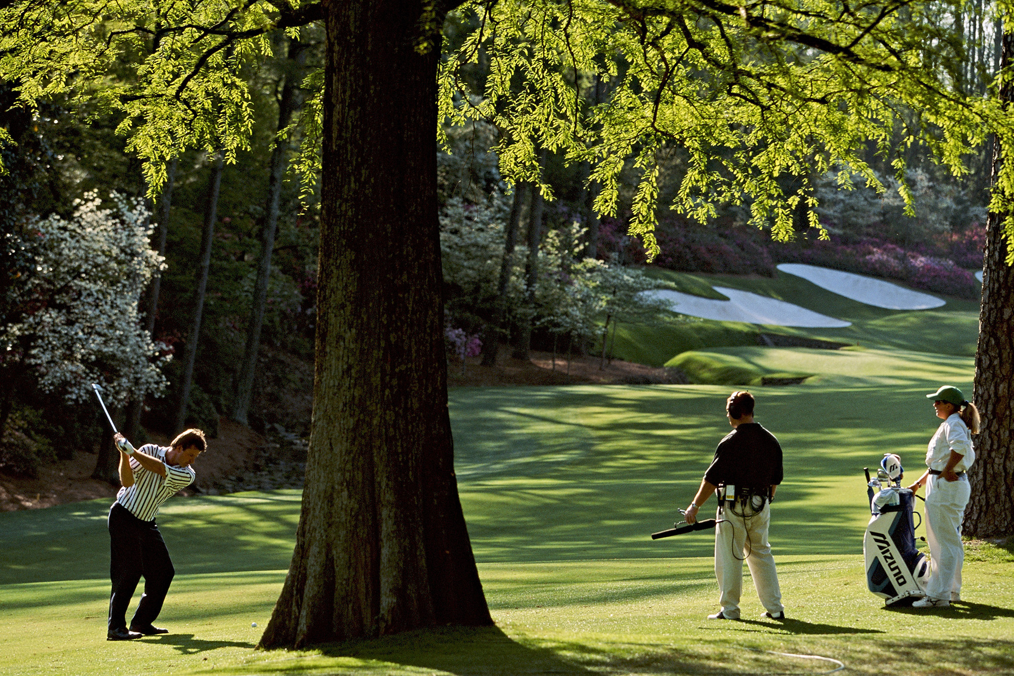 Faldo plays into the 13th en route to winning his third Masters title with Mizuno (Photo: Getty Images)