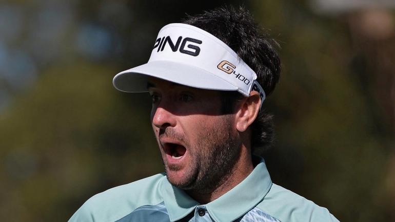 WATCH: Bubba Watson sends shot into tree, nearly hits him in the face!