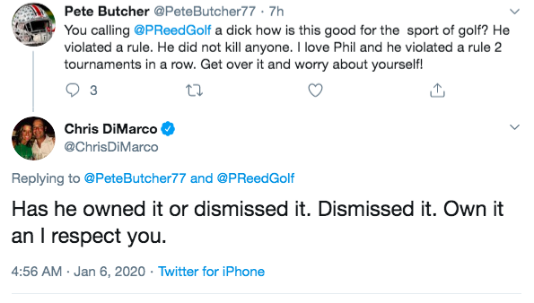 Chris DiMarco calls Patrick Reed a dick and that he cheated 