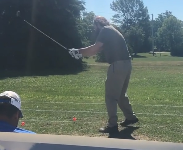 WATCH: The craziest golf swing you'll see this year! 