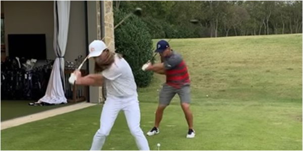 "Bombs away": Bryson DeChambeau and Kyle Berkshire launch SIMULTANEOUS drives