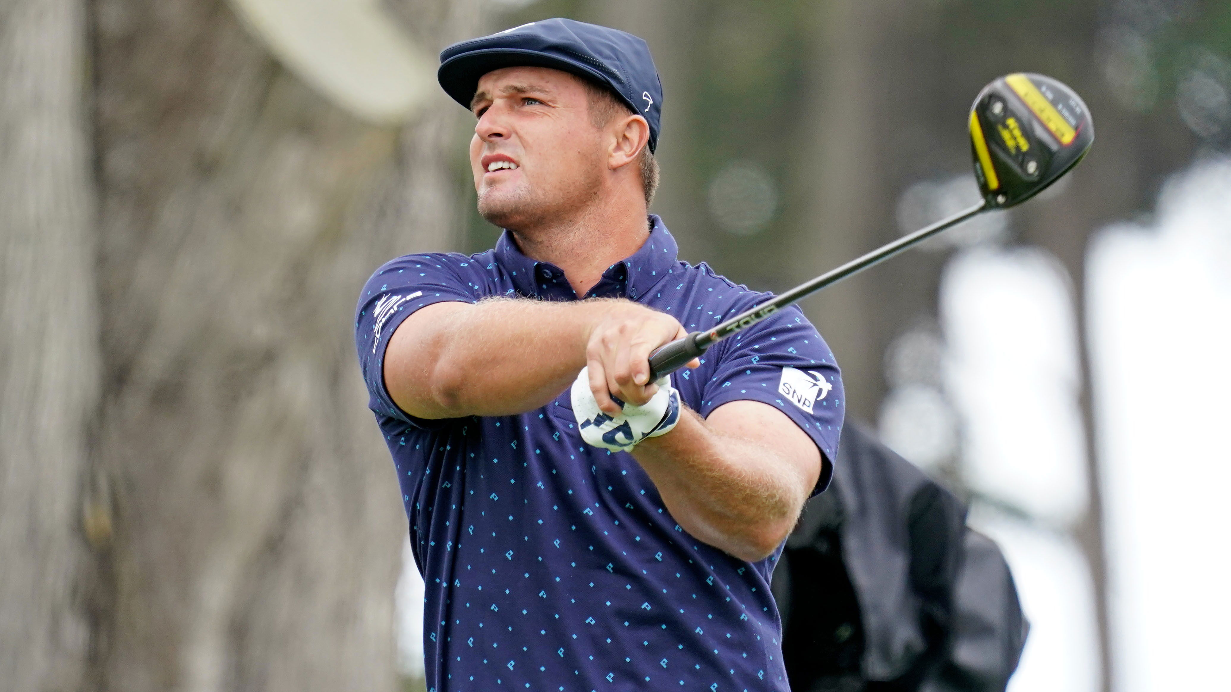 Bryson DeChambeau nearly drives the green at 444-yard hole!