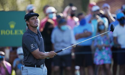 Bryson DeChambeau hits driver then 9-IRON into par-5 16th at TPC Sawgrass