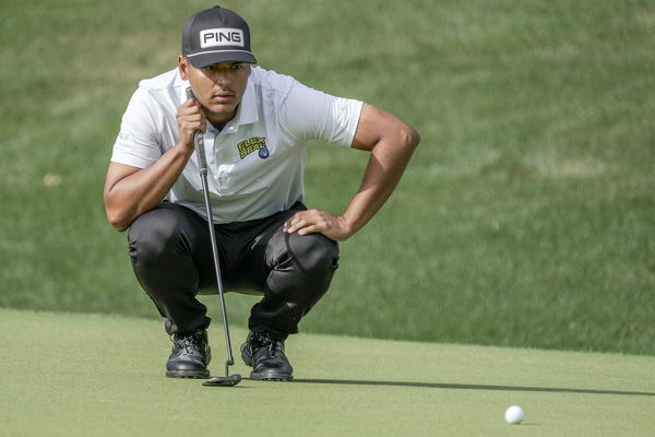 Sebastián Muñoz hits drive into a RUBBISH BIN at the PGA Championship