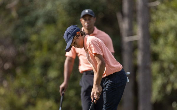 Charlie Woods WALKS IN PUTT and celebrates just like Tiger!