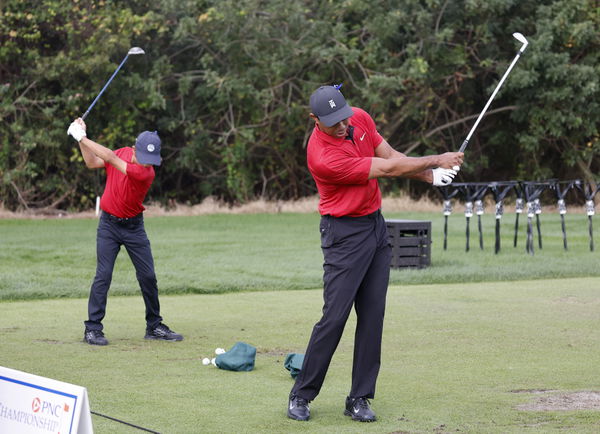 Golf fans react to Tiger Woods and Charlie Woods in SUNDAY RED at PNC